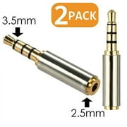 Gold Plated Audio Adapter 3.5mm Male to 2.5mm Female Headphone Stereo Jack or Mono for Apple iPhone 3GS 4G 4S 5 Samsung Galaxy S3 S4 Galaxy Note 2 iPad 2 3 4 iPad Mini 2 Pack