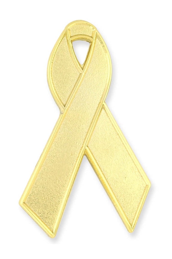 Gold Plated Awareness Ribbon Lapel Pin 1