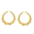 thumbnail image 1 of Gold Plated Bamboo Hoop Earrings-30mm, 1 of 5