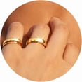 thumbnail image 1 of Gold Plated Band Rings for Women Non Tarnish, 14K Gold Plated Wedding Rings Set for Statement, Stackable Simple Thumb Pinky Bands Comfort Fit 3Pcs 2mm 4mm 6mm for Jewelry Gift Size 5-13, 1 of 6