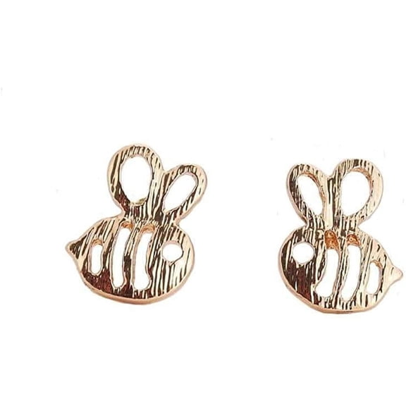 Gold Plated Bumblebee Cut Out Stud Earrings, Giorgio Bergamo Gold