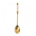 thumbnail image 1 of Gold Plated Ceramic Long Handle Stainless Steel Espresso Spoons, Mini Teaspoons Set for Coffee Sugar Dessert Cake Ice Cream Soup Antipasto Cappuccino, 5.7 Inch, 1 of 8