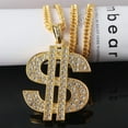 thumbnail image 1 of Gold Plated Chain for Men with Dollar Sign, Dollar Sign Hip Hop Chain Necklace Pendant for Men and Women, Designed For Hip Hop And Costume On The Casual, Party, Prom, Class, Bar, 1 of 8
