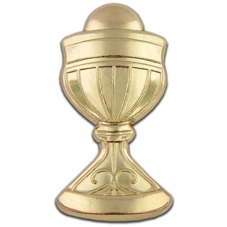 Gold Plated Chalice with Host Religious Lapel Pin
