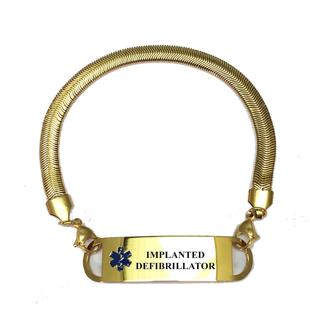Gold Filled Medical Alert Bracelet Gold Gold Plated Chevron