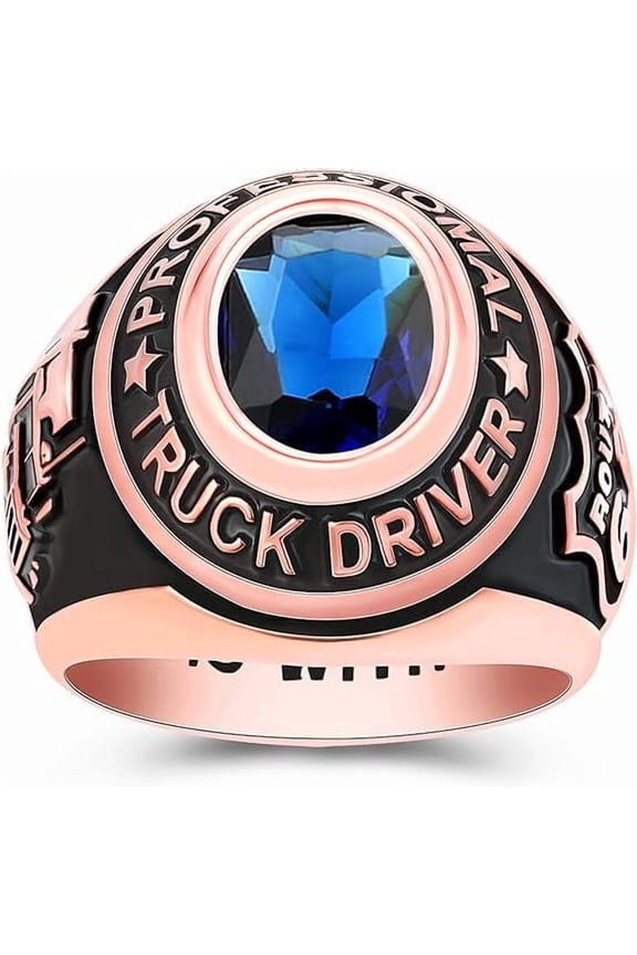 Gold Plated Class Rings Birthstone Rings Class Rings for Men High School Personalized Custom Rings Men's Class Rings Size 5-15 College Rings for Men
