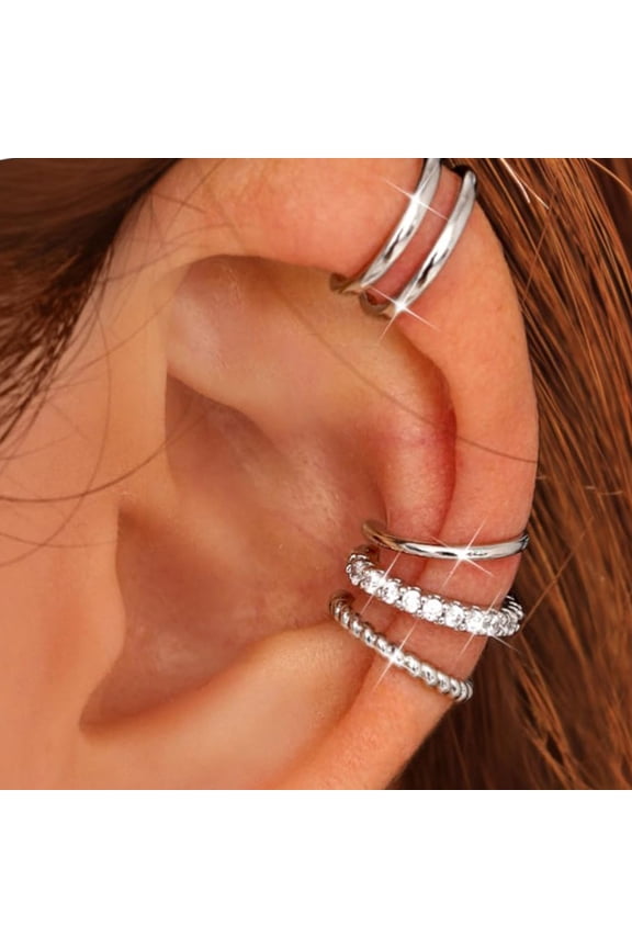Gold Plated Clip On Ear Cuff Adjustable Cartilage Earrings Handmade Ear Accessories For Sensitive Ears