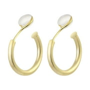 Gold-Plated Clip-On Hoop Earrings For Women with Non-Pierced Ears, Fashionable Accessory,Plain Silicone Ear Clips,Clip on Earrings for Women,Women Earrings FashionGold,