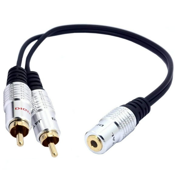 Gold Plated Computer Case Adapter Cable 3.5mm Converter Cord Female to Male Y Splitter Wire Line Black