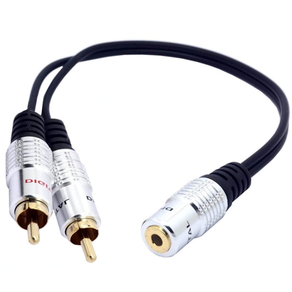 Gold Plated Computer Case Adapter Cable 3.5mm to 2RCA Converter Cord ...