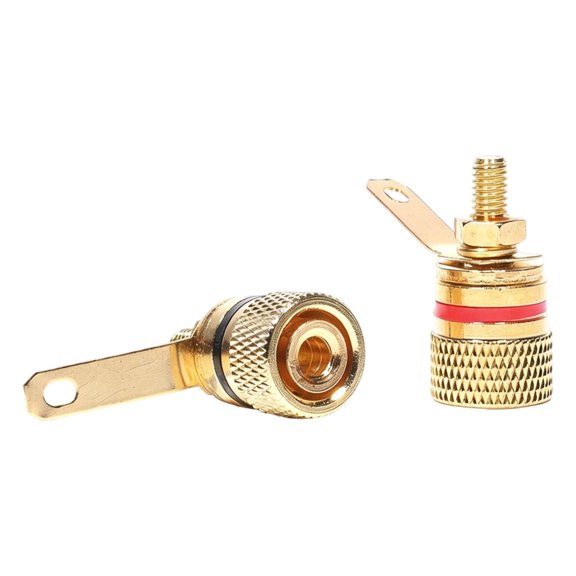 Gold Plated Copper Speakers Binding Posts With Press Type Design 4Mm Banana Plug For Easy Installation And Secure Connection