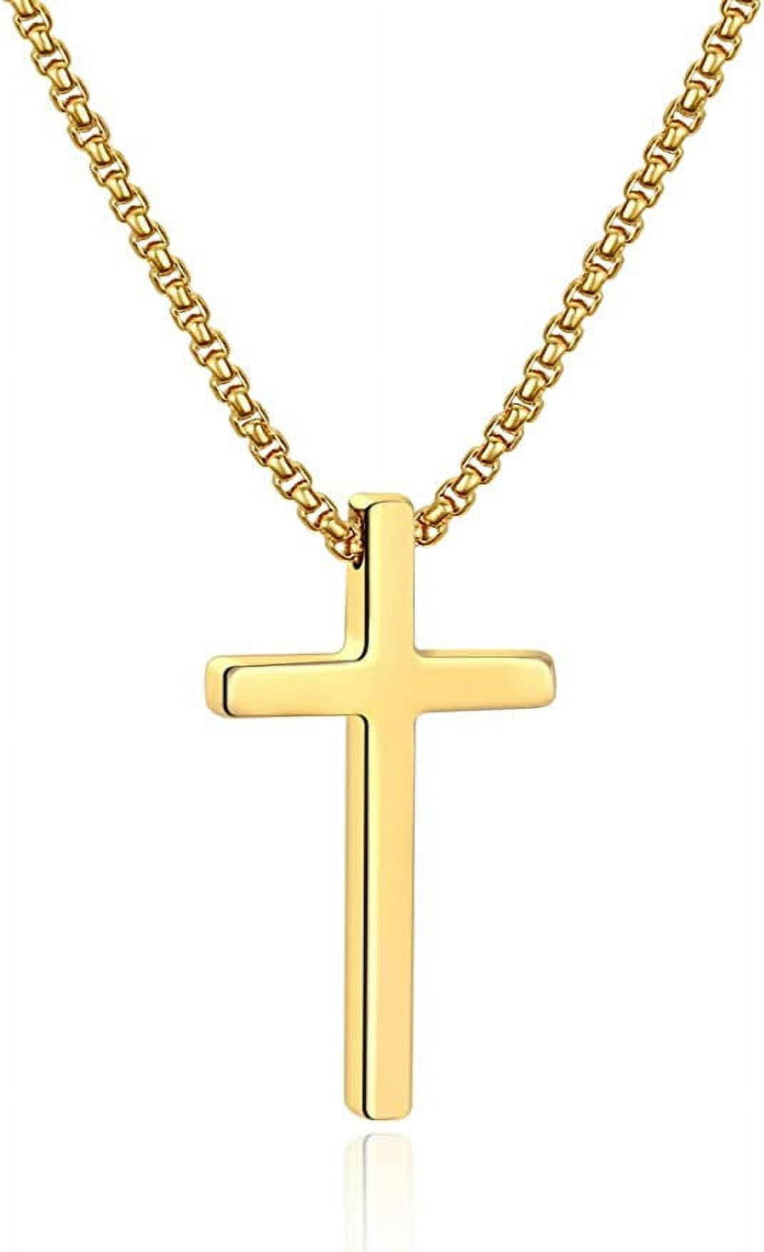 Gold Plated Cross Crucifix Pendant Chain Necklace Oro Crucifijo Cruz Dije  Cadena | eBay