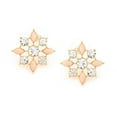 thumbnail image 1 of Gold-Plated Crystal/Opaque Peach Button Earrings, 1 of 2