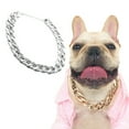 thumbnail image 1 of Gold Plated Cuban Link Dog Chain Leash and Necklace Set for Hop Style, 1 of 8