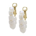 thumbnail image 1 of Gold Plated Cube Crystal Huggie Earrings, 1 of 4