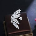 thumbnail image 1 of Gold Plated Cubic Zircon Big Adjustable Open Leaf Finger Ring Jewelry Accessory, 1 of 9