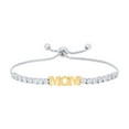 thumbnail image 1 of Gold Plated Cubic Zirconia 'Mom' Adjustable Bracelet, 1 of 1