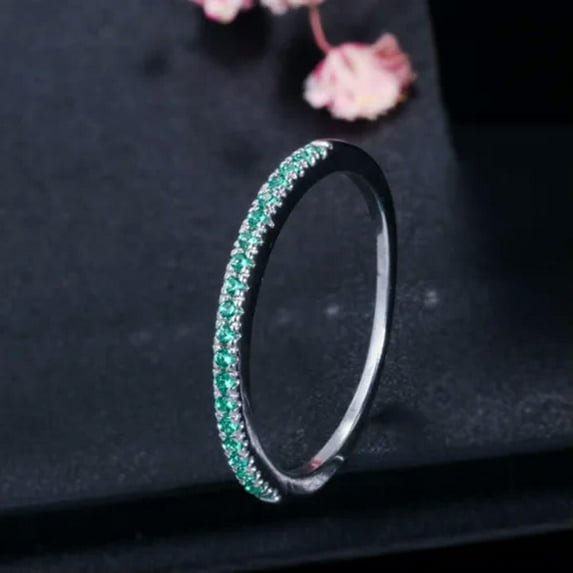 Gold Plated Cubic Zirconia Round Finger Ring Stackable Adjustable Jewelry