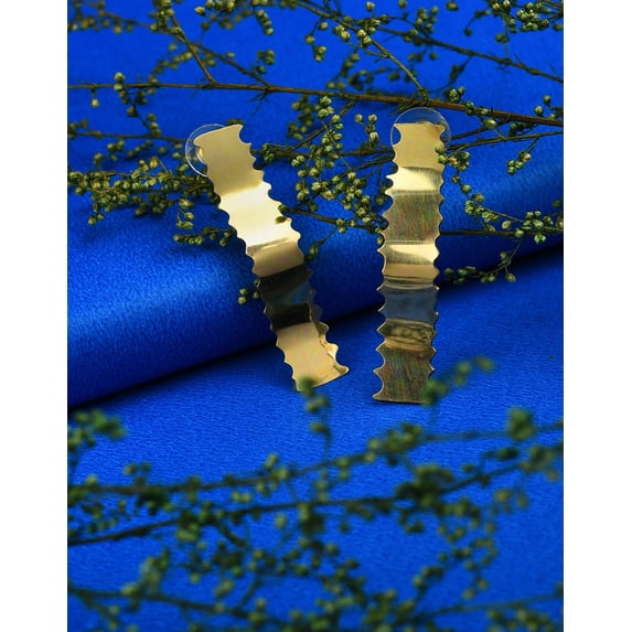 Gold Plated Designer Geometric Hoops