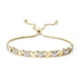 thumbnail image 1 of Gold Plated Diamond Accent "X" & Heart Adjustable Bracelet, 1 of 3
