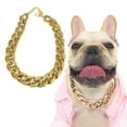 thumbnail image 1 of Gold Plated Dog Chain Leash Set Pet Hop Necklace Accessory Kit, 1 of 8