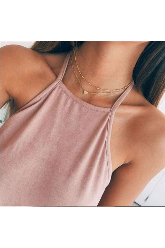 Gold Plated Double Layer Heart Necklace