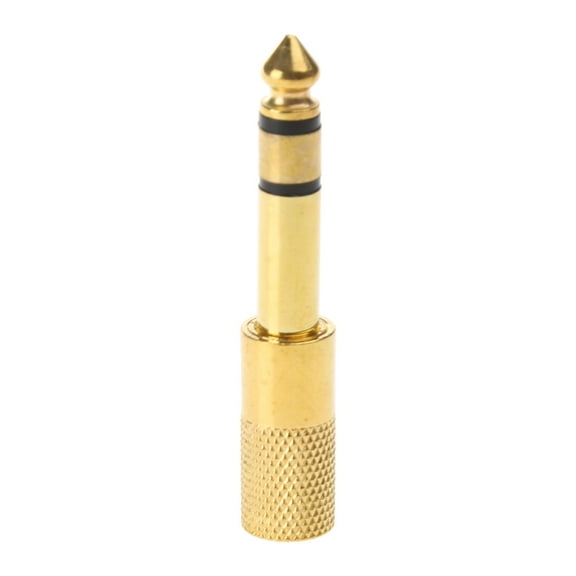 Gold-Plated Dual-Channel 6.5 Male To 3.5 Female Adapter Microphone Mic To Stereo Connector Plug