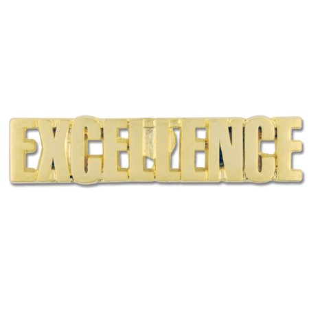 Gold Plated Excellence Cut Out Motivation Lapel Pin