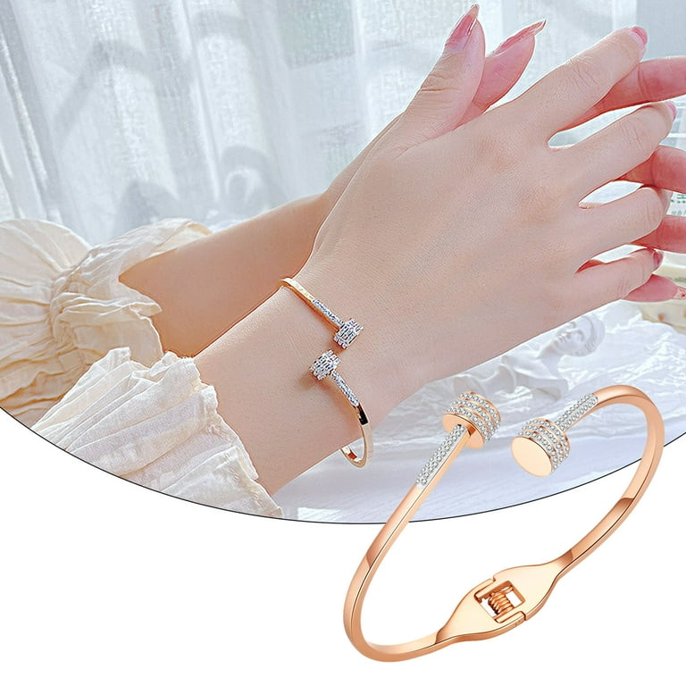 Custom Twist Bracelet Gold Plated / Light Pink
