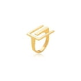 thumbnail image 1 of Gold Plated Geometric Copper Ring Korean Inspired Design Fashionable Durable Daily Wear Jewelry Elegant Deluxe, 1 of 5