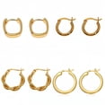 thumbnail image 1 of Gold Plated Hoop Earrings Set for Women,Small Hoop Earrings 4 Set with Silver Post, 1 of 10