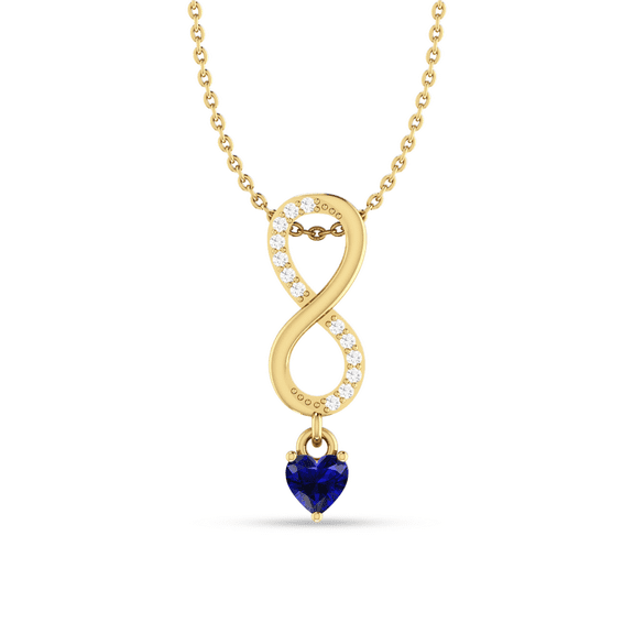Gold Plated Infinity Blue Heart Drop Necklace Engagement Gift For Cousin || Ali Baba Jewellery