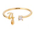 thumbnail image 1 of Gold Plated Initial Ring Copper Open Design A to Z Letter Jewelry for Women Diamond Cut Accent Fashion Jewelry, 1 of 6