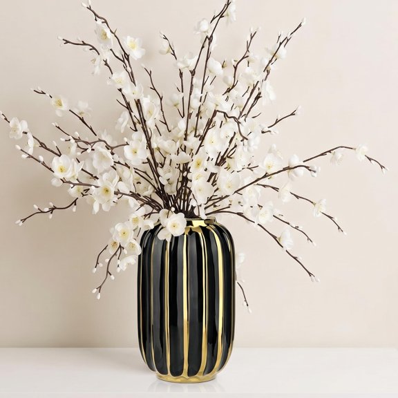 Gold Plated Lantern Ceramic Vase Home Decor