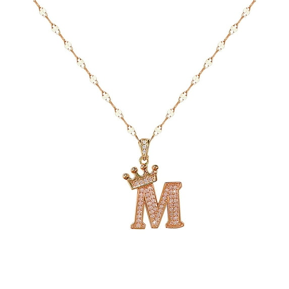 Gold Plated Letter Pendant Necklace Heart Choker Jewelry for Women Elegant Alphabet Necklace