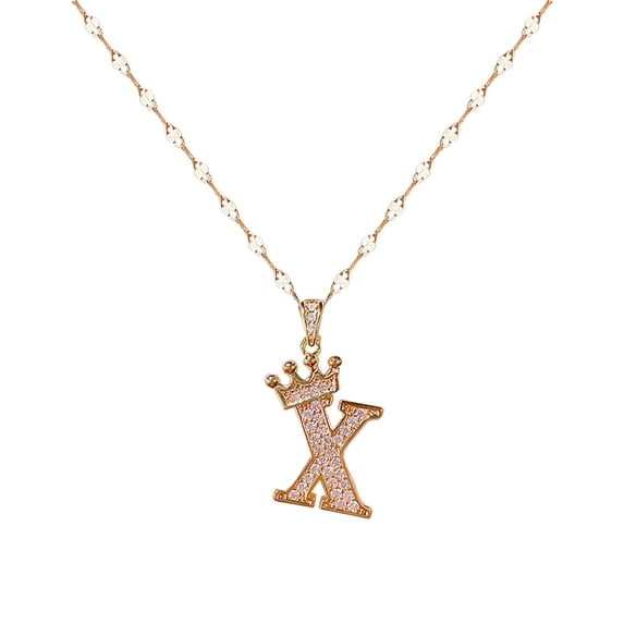 Gold Plated Letter Pendant Necklace Heart Choker Jewelry for Women Elegant Alphabet Necklace