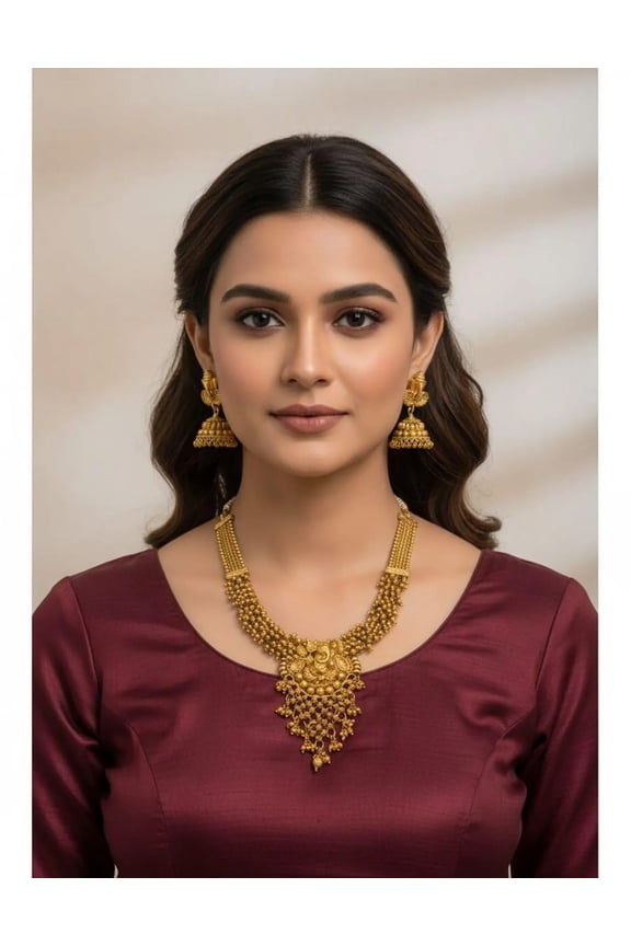 Gold Plated Mangalsutra Chain with AD Pendant, Black Beaded Jewelry Black Beads Mangalsutra with Geometric Stone Pendant  Daily & Festive Wear