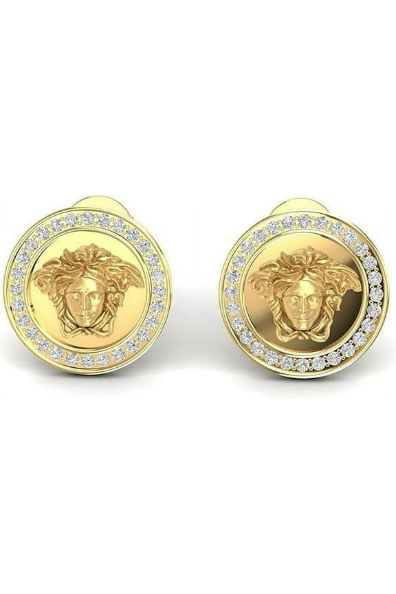Gold Plated Medusa Stud Earrings, Dainty Medusa Earrings, Medusa Jewelry, Tiny Medusa Earrings, Birthday Gift For Her, Christmas Earrings