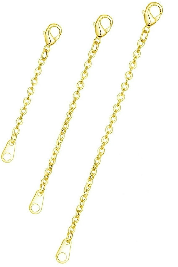 Gold Plated Necklace Extenders Necklace Extension Chain with Durable Lobster Claw Clasp for Women