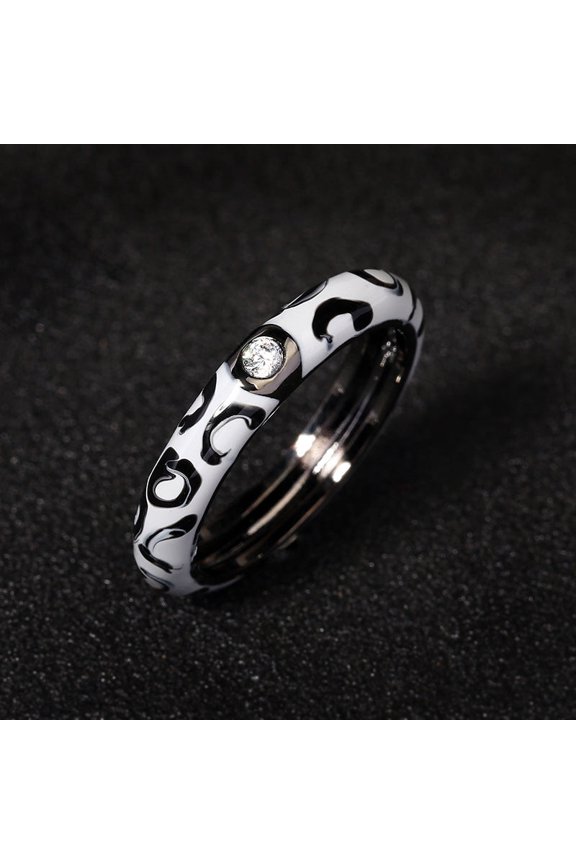 Gold Plated Oil Drip Ring With White Copper Inlay And Gemstone Accents Sizes 6 7 8 9 10 For Women And Men Everyday Wear