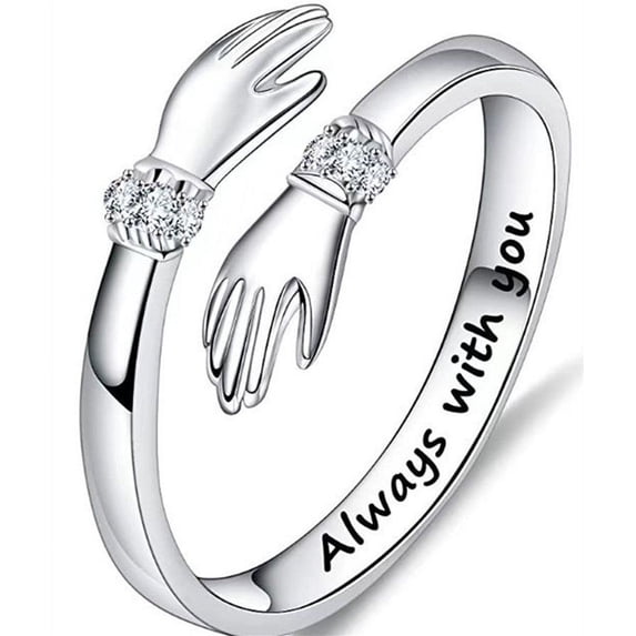 Open Hug Ring Gold Plated Adjustable Silver Ring With Diamond Treatment Open Mouth Fashion Jewelry For Women Today