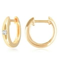 thumbnail image 1 of Gold Plated Oval Cut CZ Dome Huggie Hoop Earrings for Women, 1 of 7