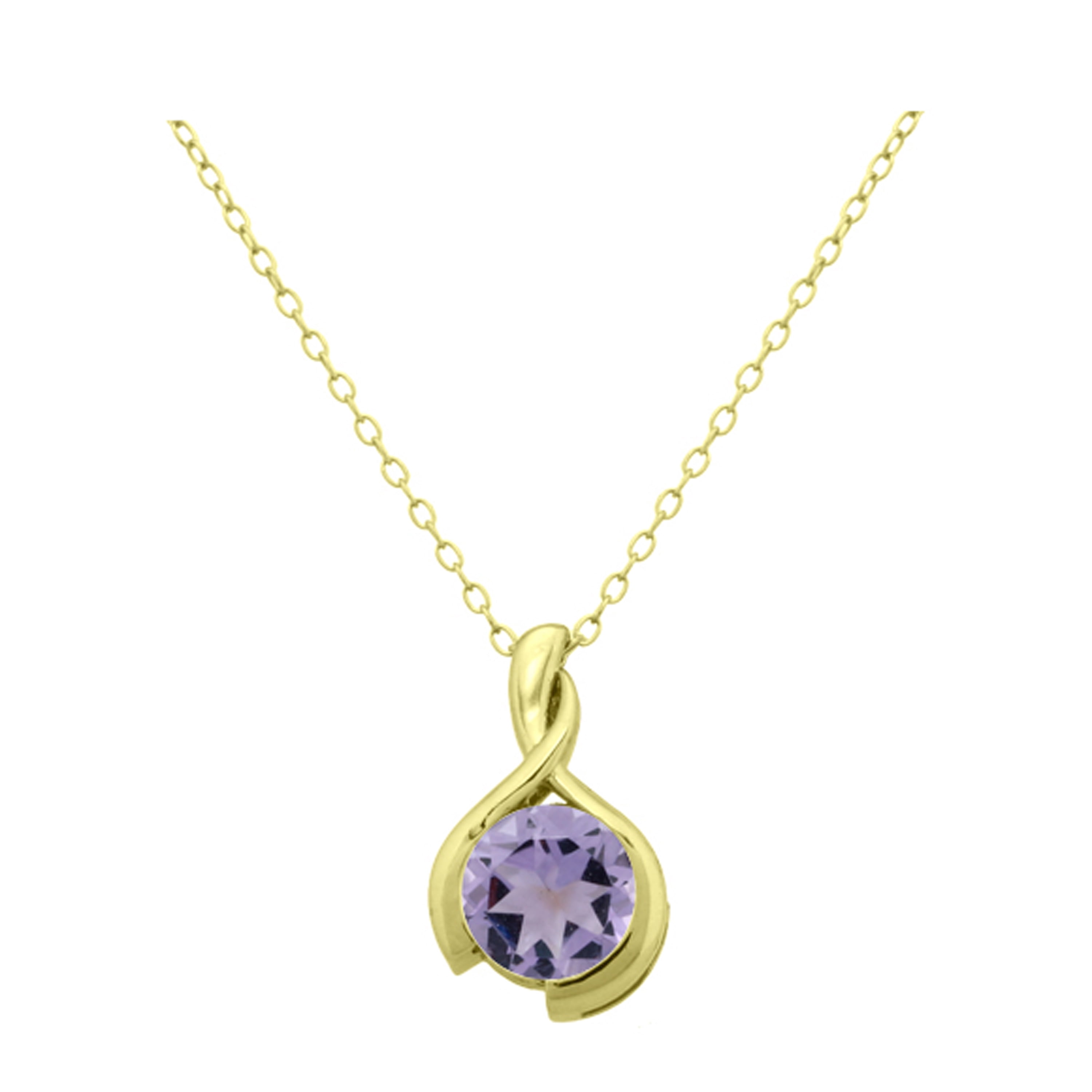 Gold Plated Over Sterling Silver Amethyst Pendant