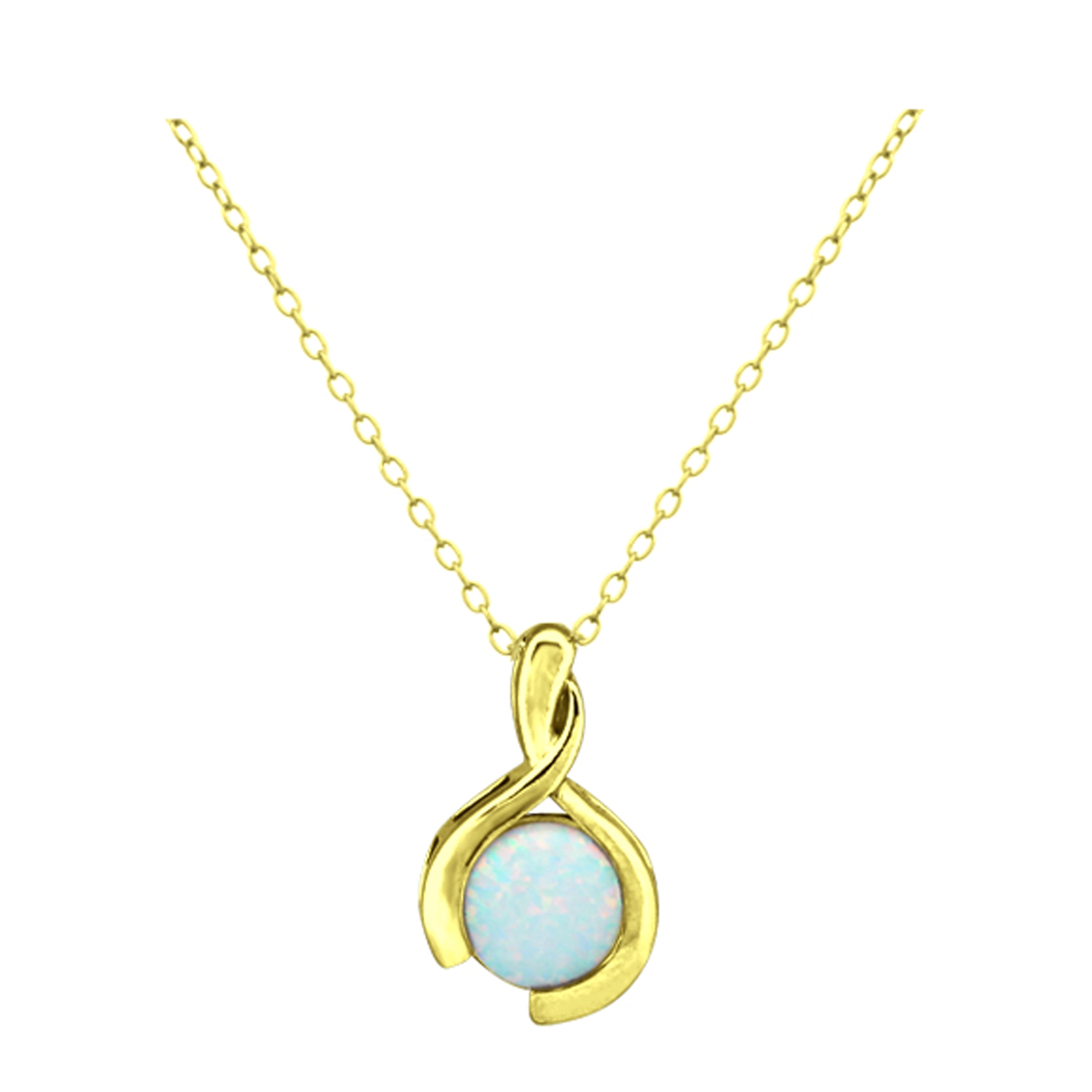 Gold Plated Over Sterling Silver Created Opal Pendant