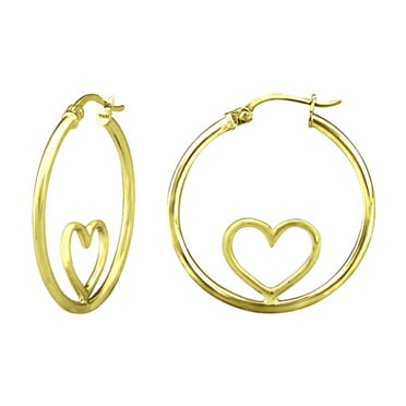 Jewelers 14K Solid Gold Pave AB Crystal Puff Heart Earrings made ...