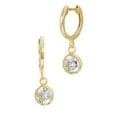 thumbnail image 1 of Gold Plated Over Sterling Silver Hoop With Dangle CZ, 1 of 2