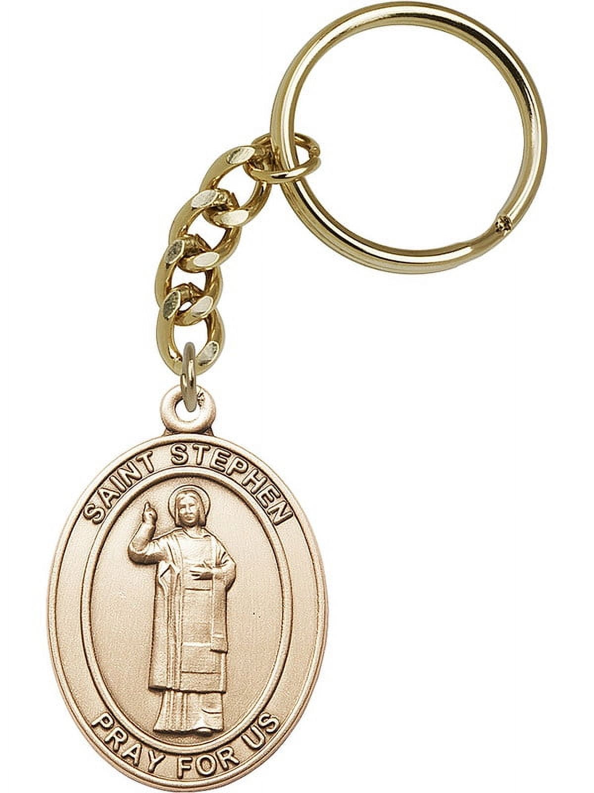 Gold-Plated Oxide St. Stephen the Martyr Keychain - Walmart Business ...