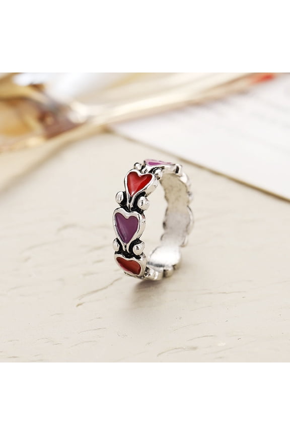 Gold-Plated Peach Heart Ring: Retro, Simple European & American Style Unisex Design, Individually Packed Gift