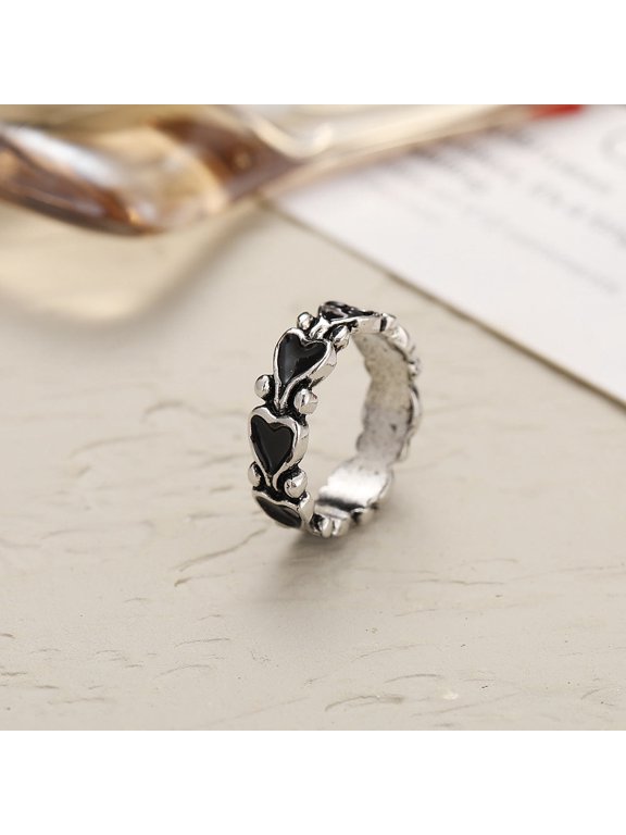 Gold-Plated Peach Heart Ring: Retro, Simple European & American Style Unisex Design, Individually Packed Gift