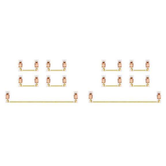 Gold Plated Plate Mounted Stabilizer for Custom Mechanical Keyboard 2U 6.25U (2+8, White Pink)